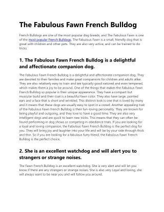 1. The Fabulous Fawn French Bulldog