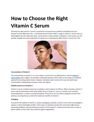 how to choose the right vitamin c serum