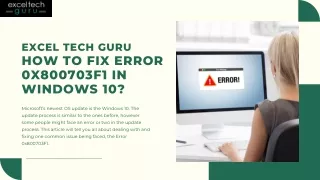 How To Fix Error 0x800703F1 In Windows 10