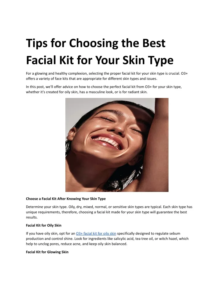 tips for choosing the best facial kit for your