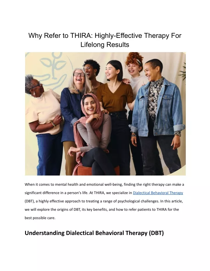 why refer to thira highly effective therapy