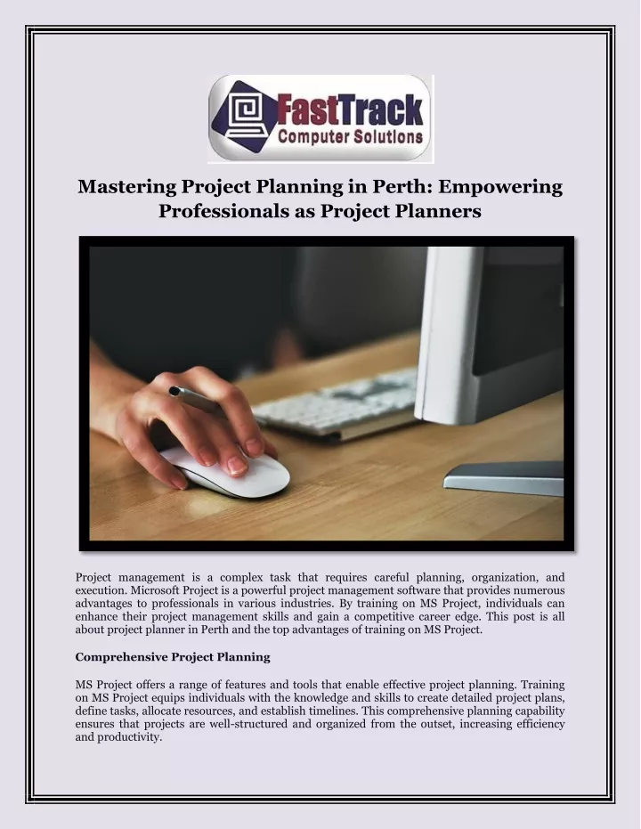 mastering project planning in perth empowering