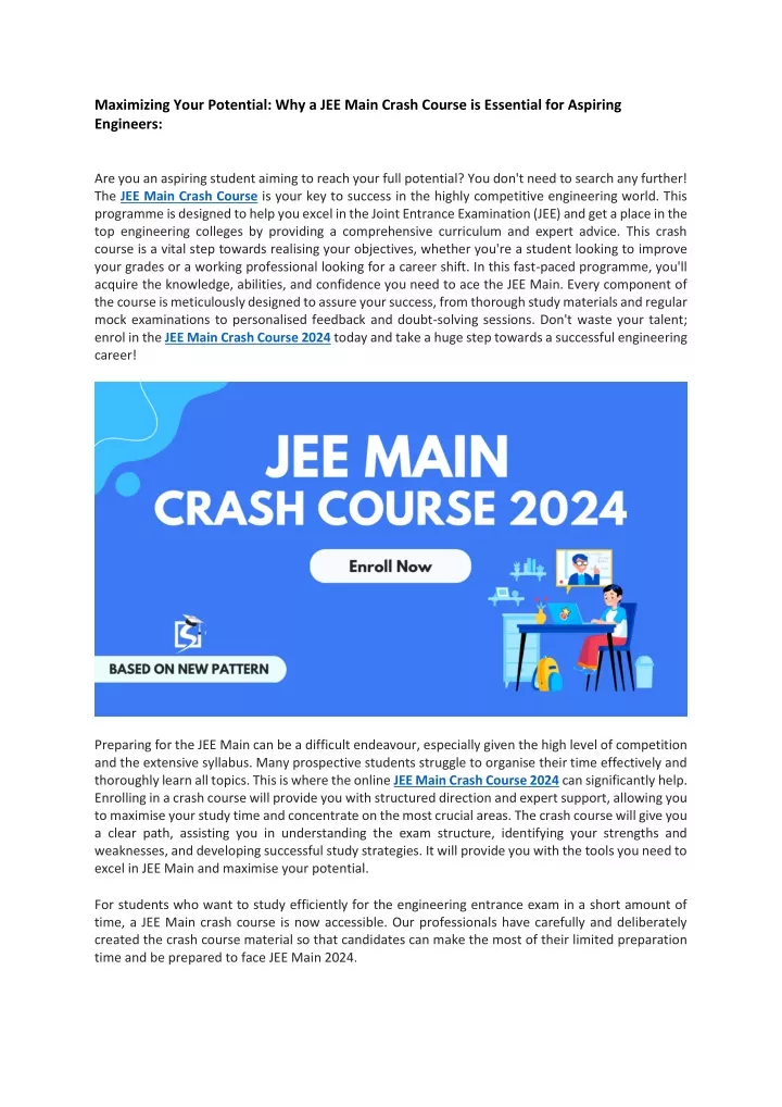 PPT - JEE Main Crash Course PowerPoint Presentation, Free Download - ID ...