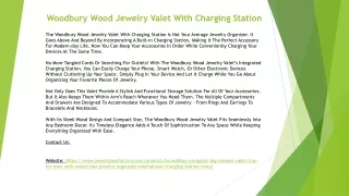 Woodbury Wood Jewelry Valet With Charging Station