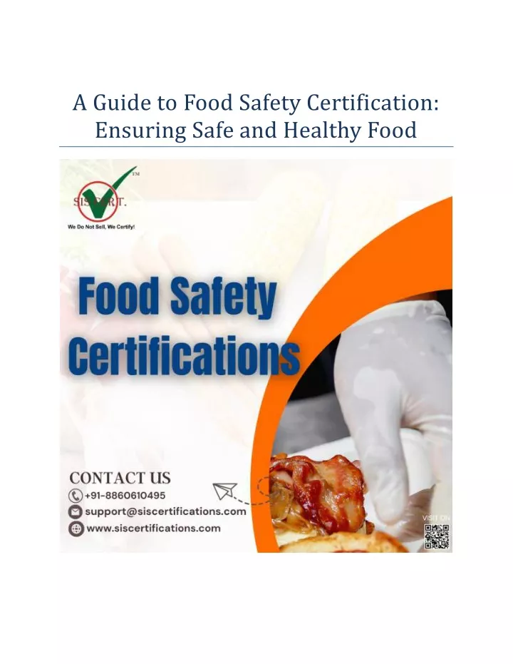 a guide to food safety certification ensuring
