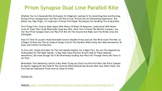 Prism Synapse Dual Line Parafoil Kite