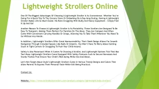 Lightweight Strollers Online