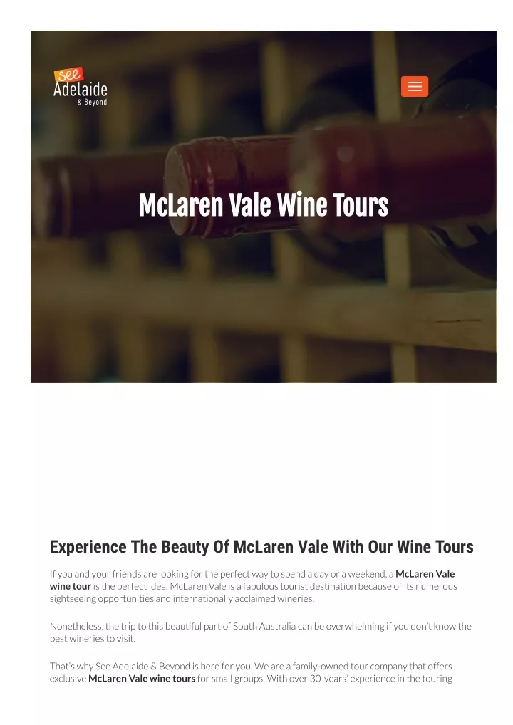 mclaren vale wine tours mclaren vale wine tours