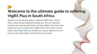 Order VigRX Plus South Africa of Your Sexual Satisfaction