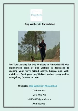 Dog walking services in ahmadabad