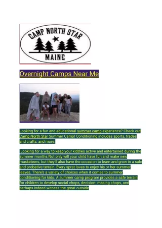 overnight camps near me