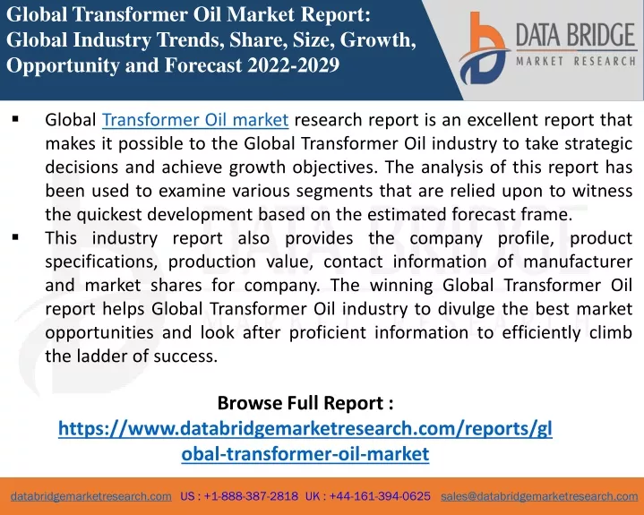 global transformer oil market report global