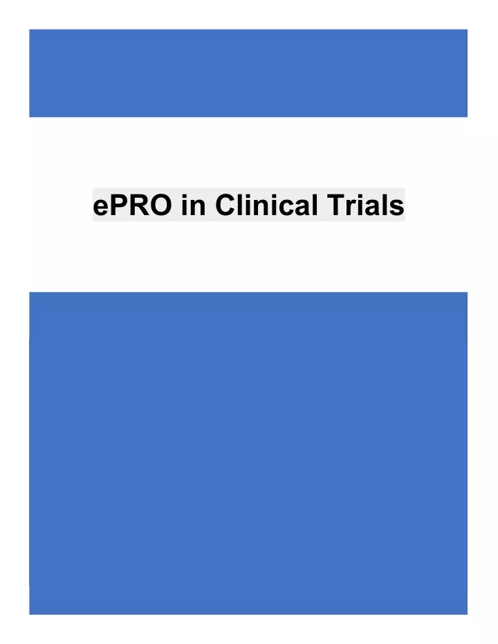 epro in clinical trials