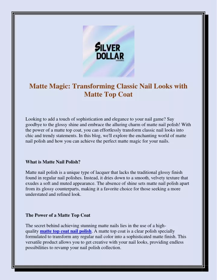 matte magic transforming classic nail looks with