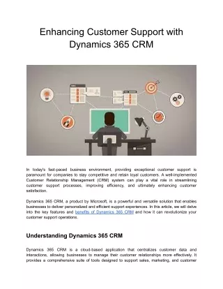 Enhancing Customer Support with Dynamics 365 CRM