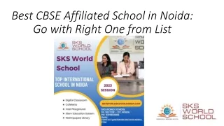 Best CBSE Affiliated School in Noida Go with Right One from List