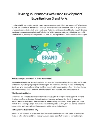 elevating your business with brand development