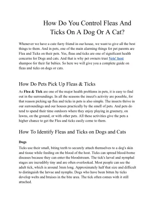 how do you control fleas and ticks