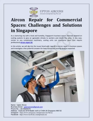 Aircon Repair for Commercial Spaces Challenges and Solutions in Singapore
