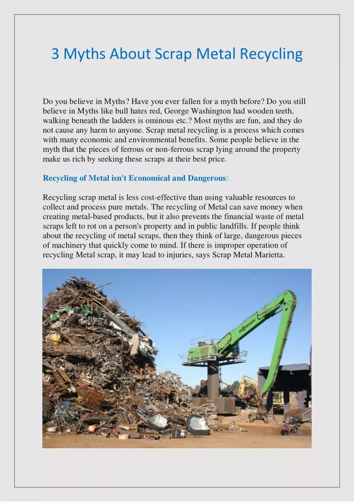 3 myths about scrap metal recycling