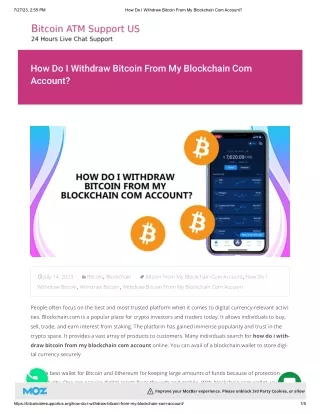 How Do I Withdraw Bitcoin From My Blockchain Com Account?