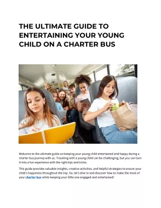 THE ULTIMATE GUIDE TO ENTERTAINING YOUR YOUNG CHILD ON A CHA