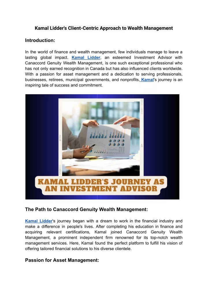 kamal lidder s client centric approach to wealth