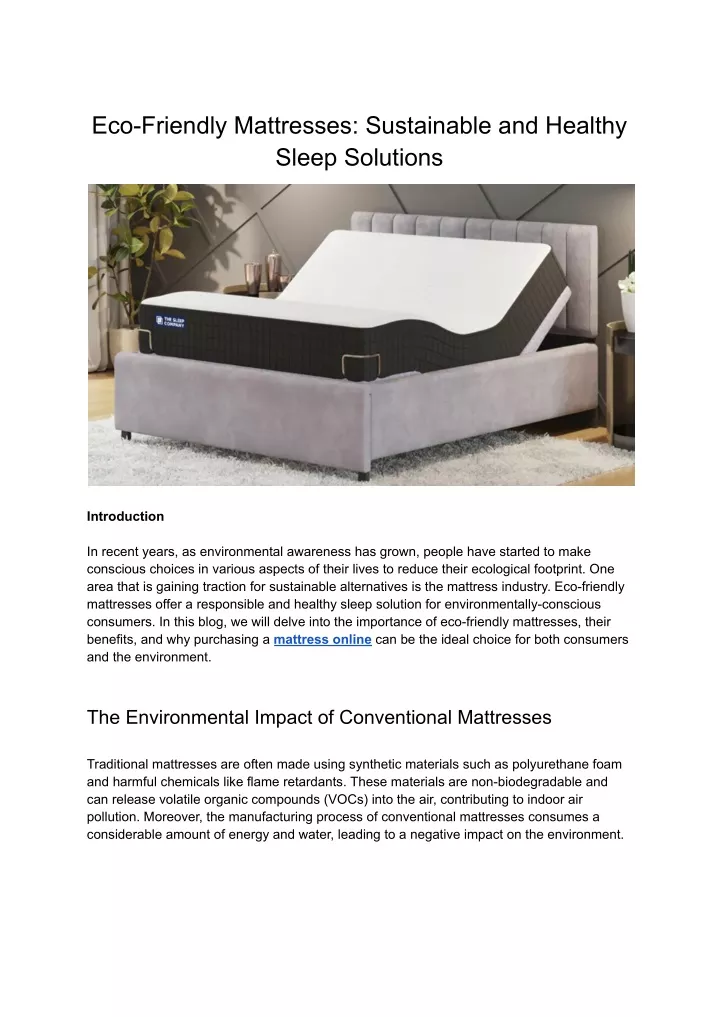 eco friendly mattresses sustainable and healthy