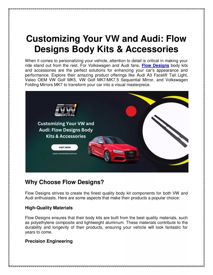 customizing your vw and audi flow designs body