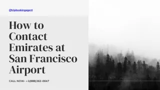 How to Contact Emirates at San Francisco Airport