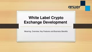 White Label Crypto Exchange Development - Antier