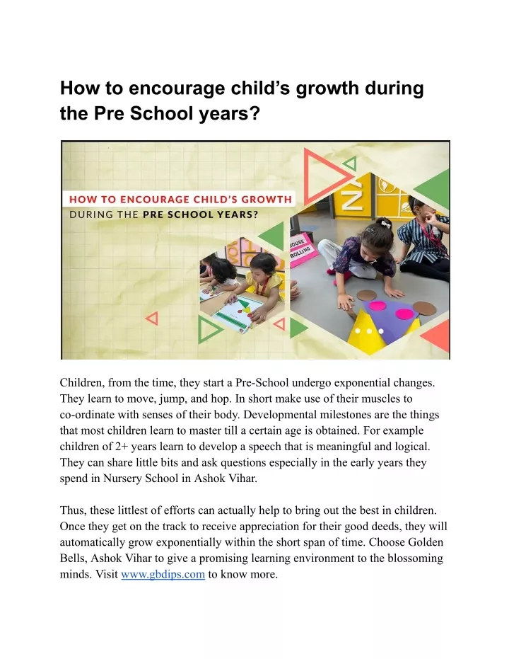 how to encourage child s growth during