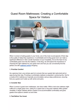 guest room mattresses creating a comfortable
