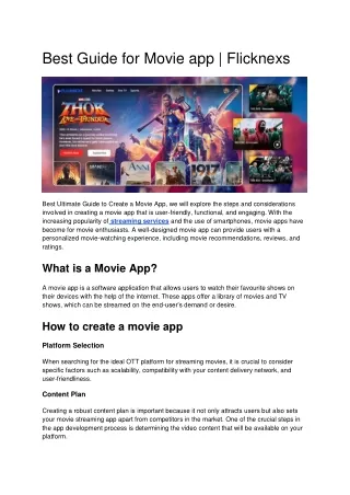 Best Guide for Movie app _ Flicknexs