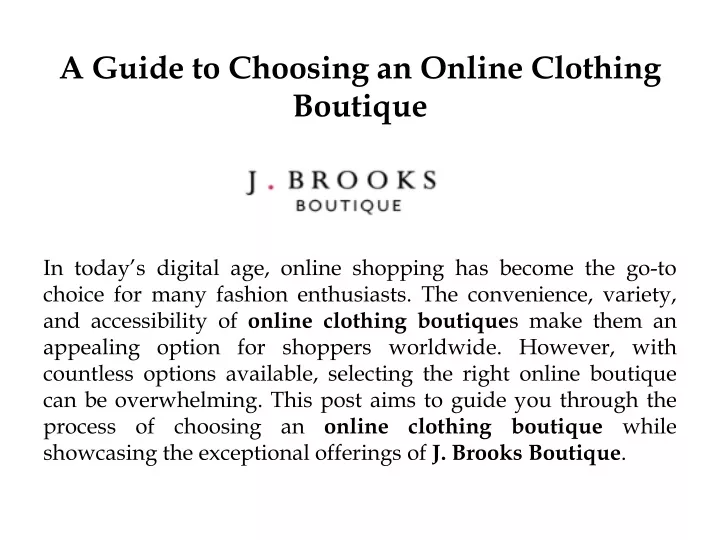 a guide to choosing an online clothing boutique