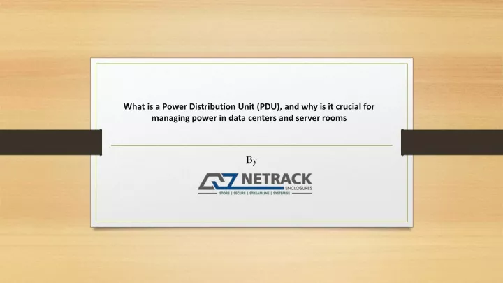 what is a power distribution unit