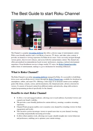 The Best Guide to start Roku Channel