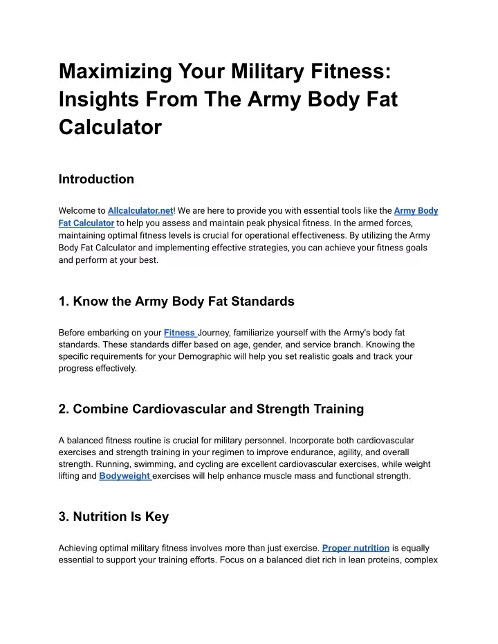 maximizing your military fitness insights from