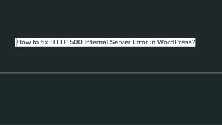 How to fix HTTP 500 Internal Server Error in WordPress?