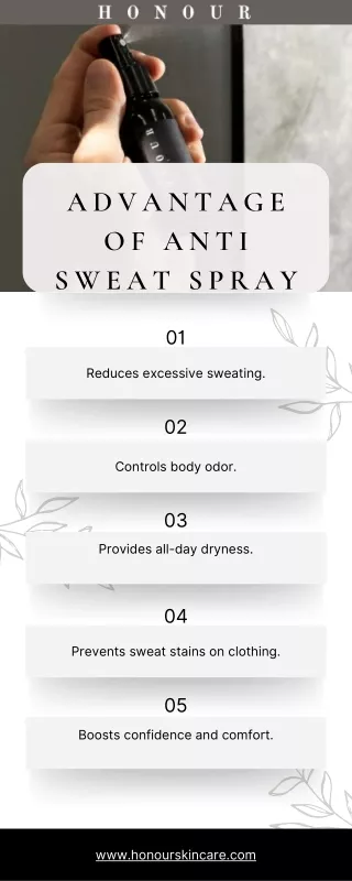 5 Key Advantages of Using Anti Sweat Spray for Sweat Control | Honour