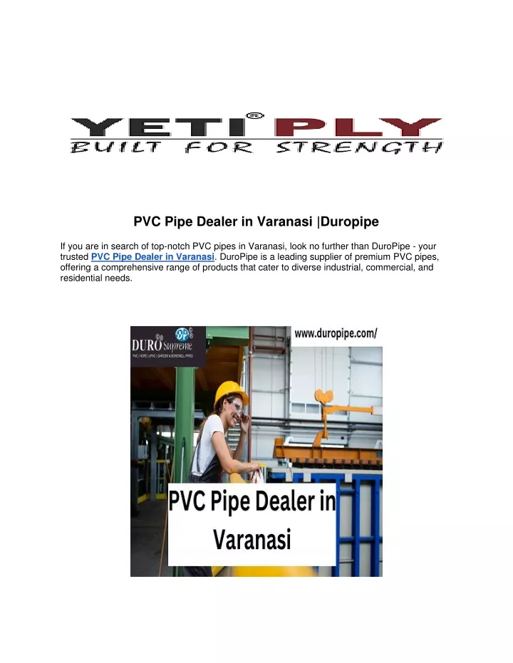 pvc pipe dealer in varanasi duropipe