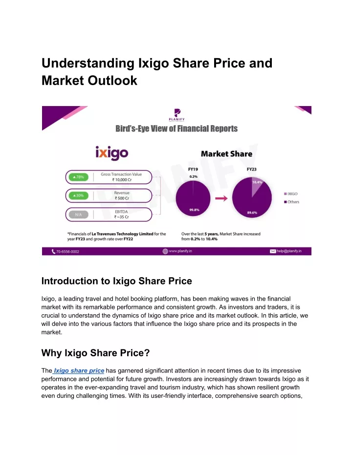 understanding ixigo share price and market outlook
