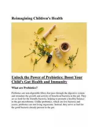 Prebiotic supplements for kids
