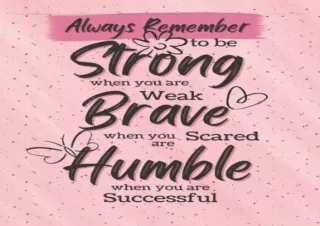 Download Always Remember To Be Strong When You Are Weak Brave When You Are Scared And Humble When You Are Successful An