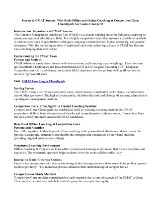 secrets to cmat success why both offline