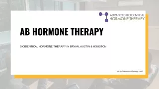 Bioidentical Hormone Replacement - AB Hormone Therapy