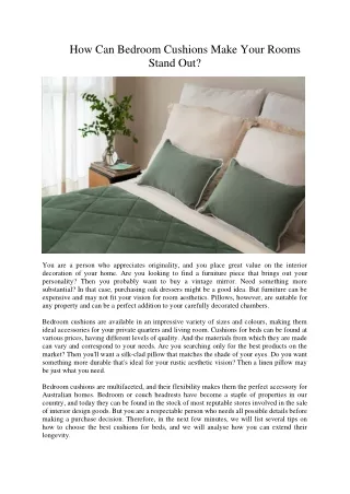 how can bedroom cushions make your rooms stand out