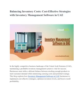 balancing inventory costs cost effective
