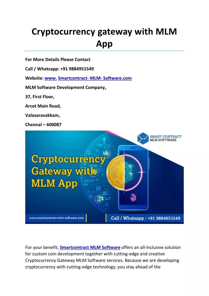 cryptocurrency gateway with mlm app