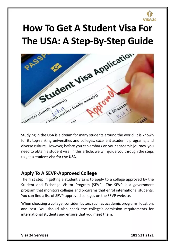 how to get a student visa for the usa a step